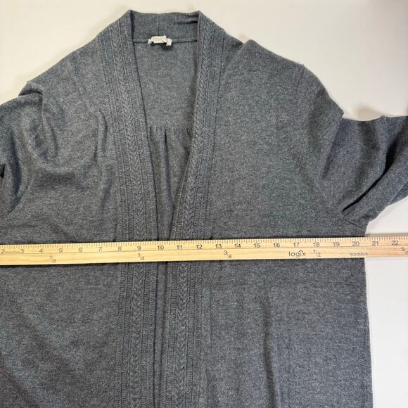 Talbots Women’s Gray Open Front Cardigan Sweater Ribbed size XL Minimalist Cozy - Picture 5 of 8